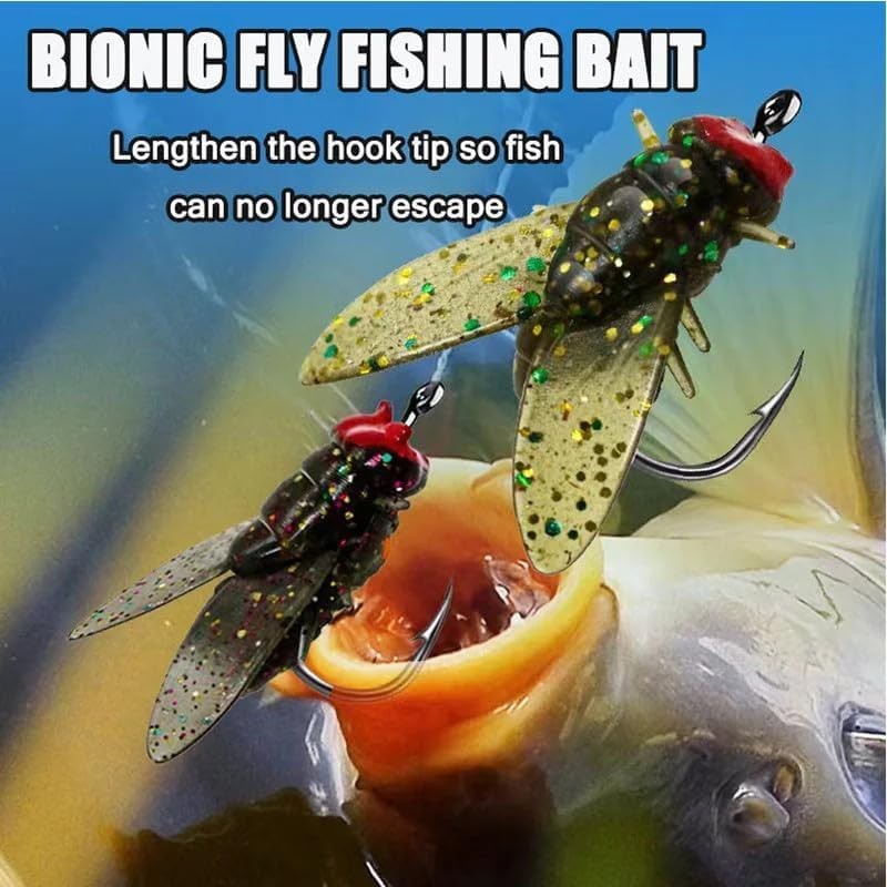 20pcs Biomimetic Fly Fishing Lures, 2024 New Biomimetic Fly Fishing