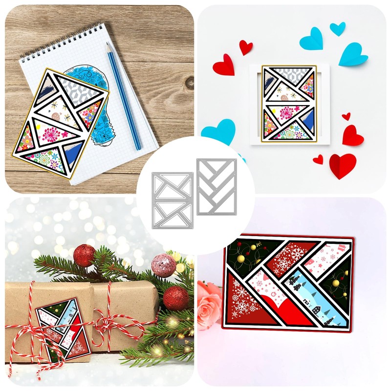 Die Cuts for Card Making, Rectangle Triangle Background Cutting Dies