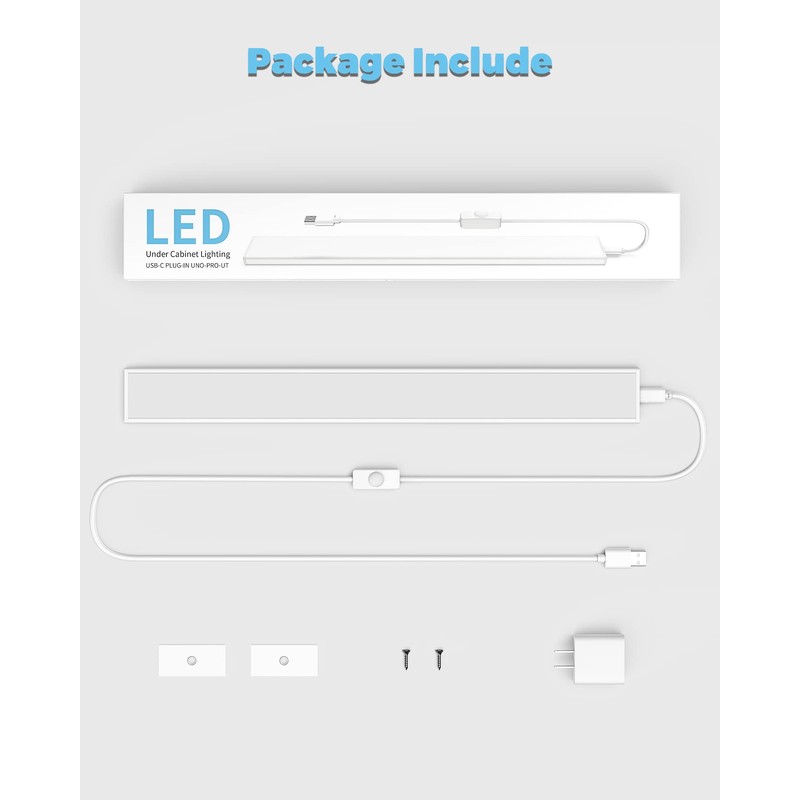 ASOKO Plug-in Under Cabinet Lighting, 16Inch LED Workbench Lights with