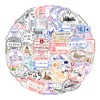 Passport Stamp Stickers, Set of 50, Visa Stamp, Water-Resistant Stickers,
