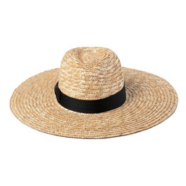 Lack of Color Women's The Spencer Wide Brimmed Straw Fedora Hat (Small, Natural)