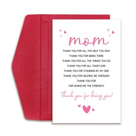 RollupJoy Poem Birthday Card for Mom, Lovely Mothers Day Card from Daughter Son, Sweet Mothers Day Gifts