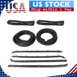 CNPAPC Front Door Window Run Sweep Felts Weatherstrip Seals Kit Set for Chevy GMC Truck