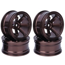 Wheel Hub, RC Wheel Hub 4pcs RC Car Parts Aluminum Alloy Wheel Hub for Remote Control Car Parts Assembly(Brown)
