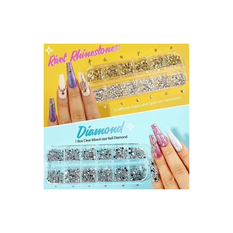 BTYBOX;Strass de Uñas;Decoración para Uñas Decoración De Uñas 11440pcs Rhinestones