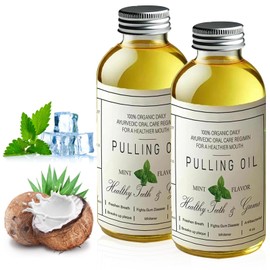 Coconut Oil Pulling for Teeth-Cocofresha, 4 Oz Powerful Organic Coconut Peppermint Pulling Oil, Pulling Oil for Teeth and Gums, Pure Organic Coconut Oil Pulling Mint Freshness, Natural Cleanse (2 PCS)