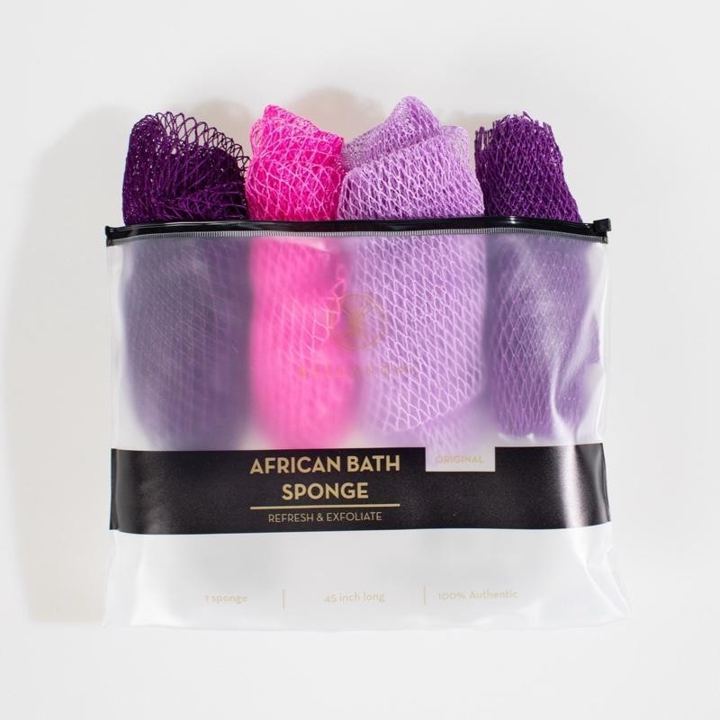 4 Piece African Exfoliating Net Sponge Bundle, Ethically Sourced from