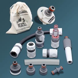 MaJoCompTec® CONNECT-30 Motorhome Water Tank Set, Caravan Filler Neck Tank Cap Accessories (Connection Set with Filter, Bundle with Water Tank Adapter 2 Pin D: 78)