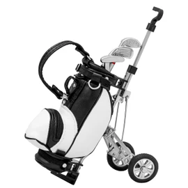 Longridge Desktop Golf Bag & Pen Set, White/Black, GGPHTA