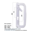 Mila Inline Patio Door Handle Pair 109mm Screw Fix White