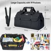 TICONN 16in Tool Bag with Waterproof Soft Bottom, Multi-Pockets Wide