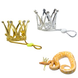 2 Pack Snake Crown with Adjustable Elastic Chin Strap for Ball Python Snake Tiny Pet Crown