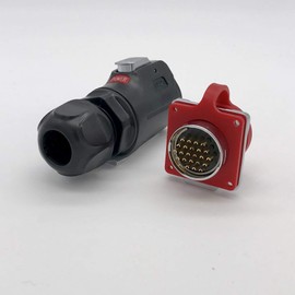 CNLINKO 24 Pin Power Industrial Circular Connector, Male Plug & Female Panel Mount Receptacles Socket Jack, Outdoor Waterproof IP67, AC DC, Heavy Duty