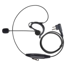 HYS Walkie Talkie Earpiece Comaptible for Motorola CP040 DP1400 GP68 GP88 GP300 XT420 XT460 Radio, G Hanging Headset with Microphone PTT (1 Pack)