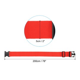 PATIKIL Luggage Strap with Luggage Tag and Loop 78"x2", 3 Set Adjustable Suitcase Belt for Travel Packing Bag Closure Identify, Red