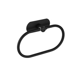 UUYYEO Stainless Steel Adhesive Towel Ring Bathroom Hand Towel Holder Heavy Duty Towel Hanger Wall Mounted Towel Stand Single Towel Rack Black