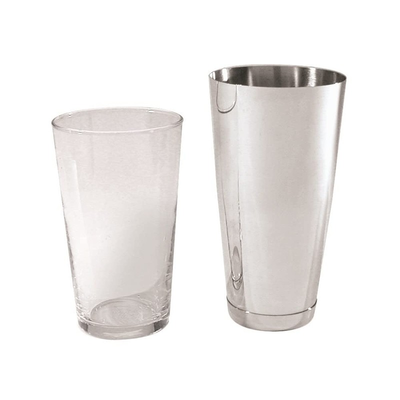 Chef Inox 18/8 Stainless Steel Cocktail Shaker Base with Glass