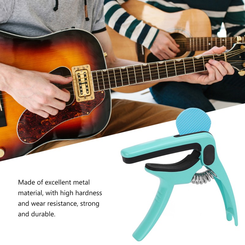 Metal Guitar Capo Tone Adjustment Tool with Pick Holder Stringed