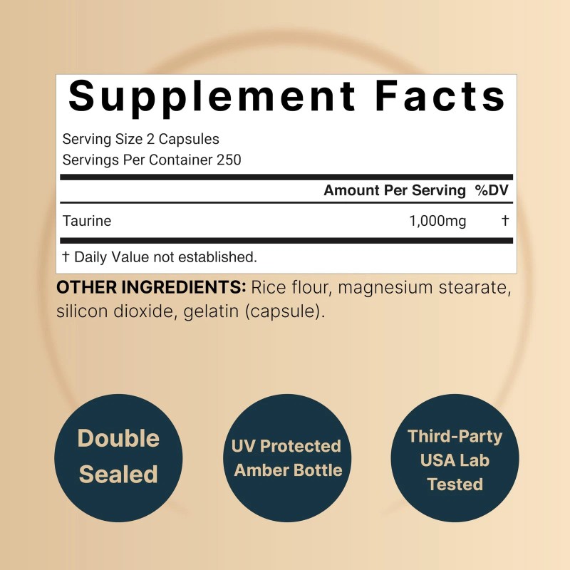 NatureBell Taurine 1000mg Essential Amino Acid Antioxidant Support for Heart,