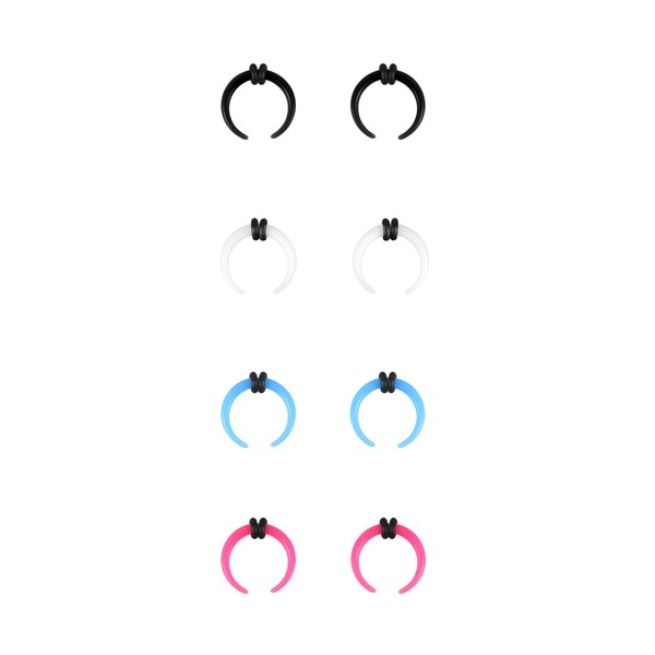 ZS 4 Pairs Acrylic Septum Taper Pincher Ring, 14G 12G
