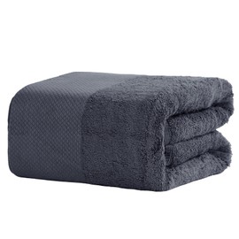 SEISSO Hand towels, guest towels, microfibre towels, terry towels, large towels, 90 x 180 cm large towels, super soft, highly absorbent and quick-drying bath towels (dark grey)