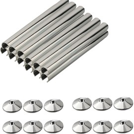 12Pcs Radiator Pipe Covers Set Universal 15mm Pipe Collars Radiator Pipe Covers and 15mm x 200mm Chrome Radiator Pipe Collars Cover for Most Radiator Pipe,Easy to Install