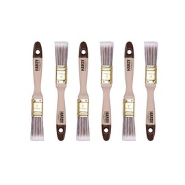 HARDY WORKING TOOLS Flat Brush Set 6 Pieces - 25 mm Width, Paint Brush Set with Wooden Handle, Paint Brush Series *45*, 6 Pieces, Brush Set A0205-450610