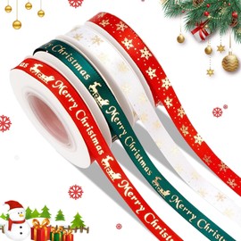 Merry Christmas Ribbon 40 Yards 4 Rolls of Ribbon for Gift Wrappingn Christmas Ribbon for Wrapping Gifts Christmas