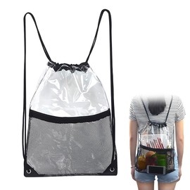 Clear Bag Festival, Transparent Backpack, Transparent Drawstring Bag, Transparent Gym Bag, Backpack, Transparent Sports Backpack with Drawstring for School Backpack, Gym, Travel, Beach Swimming