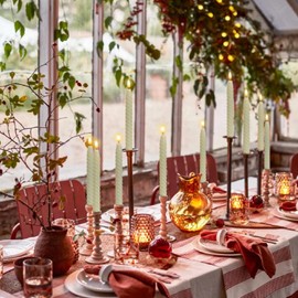 KunSwenn Spiral Taper Flameless Flickering Candles with Remote Timer, LED Battery Operated Real Wax Candle for Candlestick with 3D Realistic Wick for Wedding Home Dinner Decor