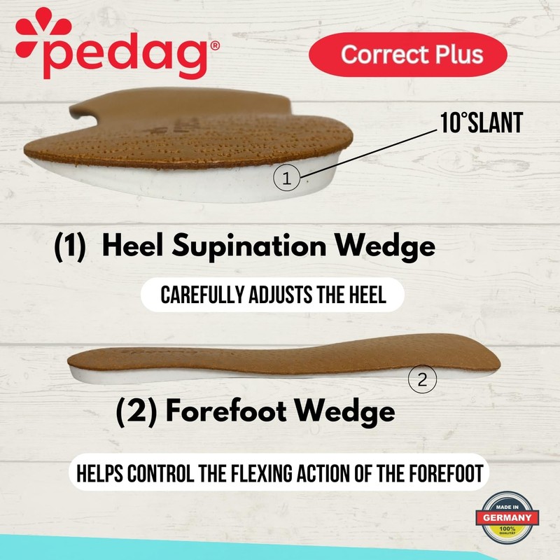 pedag Correct Plus 3/4 Length Vegetable Tanned Leather Orthotic Footbed