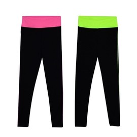 Women's Sportswear Leggings for Yoga, Pilates, Jogging Fitness Leggings Dark Charcoal-Neon Orange