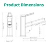 HEROBAI Single Hole Bathroom Faucet, Single Handle Modern Pull Out
