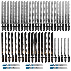 Professional 52 Piece Jigsaw Bladed Wood, 10 Models Reciprocating Saw Blade Set, Jigsaw Bladed Metal with Plastic Box, Saw Bladed Jigsaw, Suitable for Cutting Metal, Wood and Plastic