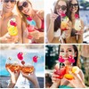 50 Pieces 3D Fruit Paper Straws Biodegradable Party Straws Flamingo