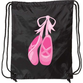 inktastic Ballet Shoes, Ballet Slippers, Ballet Dance, Pink Drawstring Bag Black 35a4c