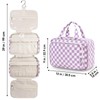 Narwey Large Checkered Hanging Travel Toiletry Bag for Women Wash
