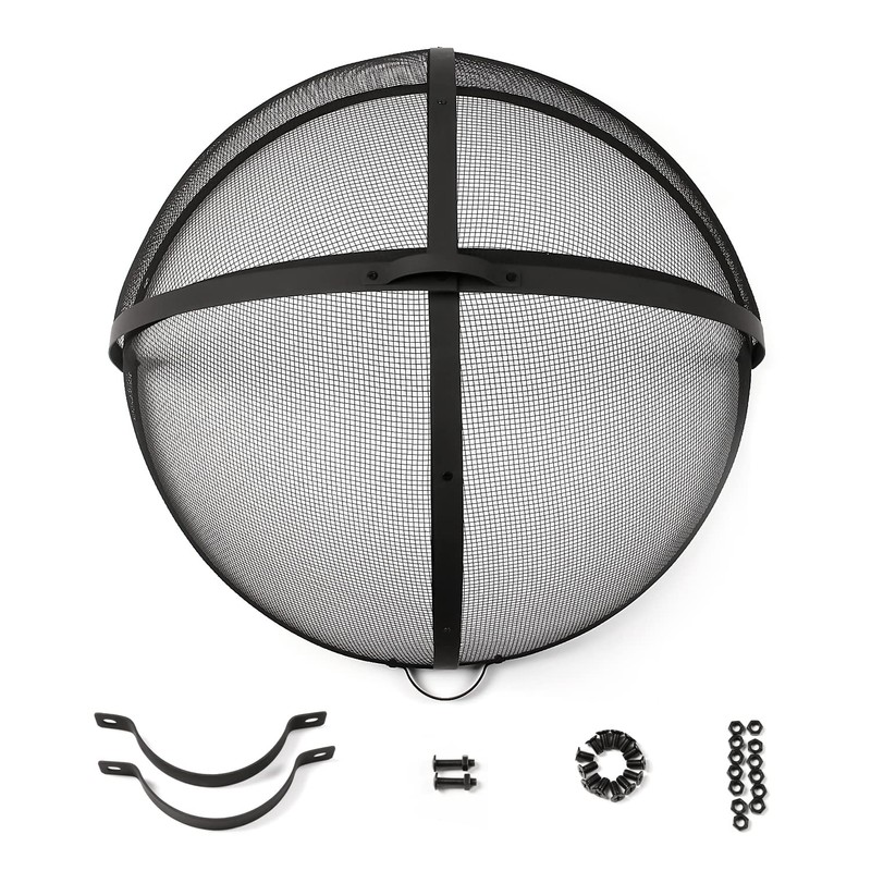 WeCooper Heavy-Duty Fire Pit Spark Screen, 36In Round Steel Mesh
