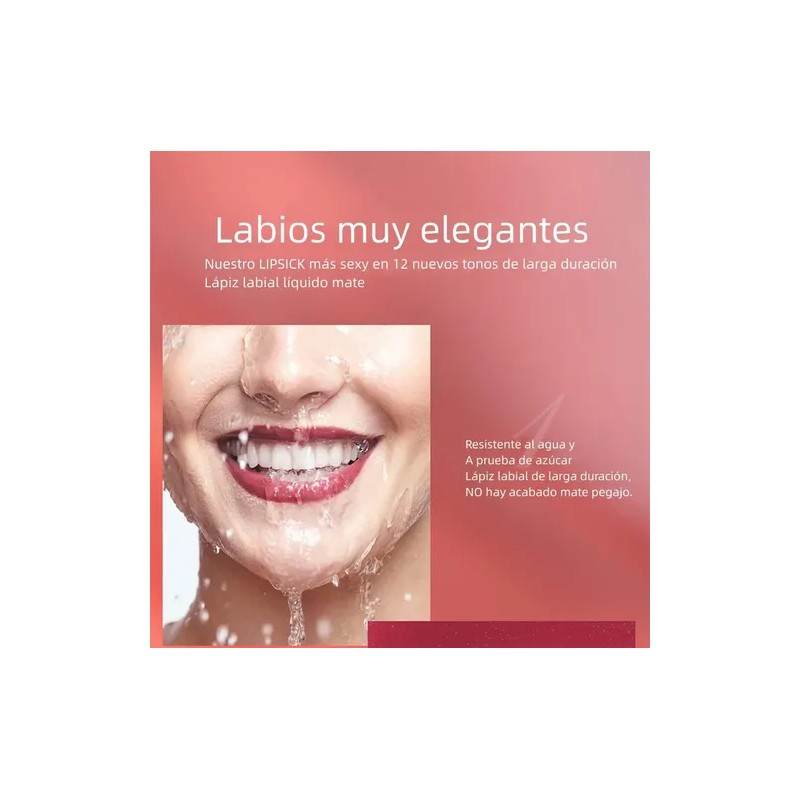 12 Labiales Mate Set Pintalabio Gloss Indeleble Imperméable
