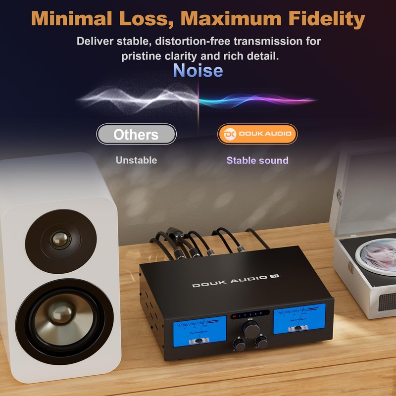 DoukAudio Speaker Cable Banana Plugs: OFC HiFi Stereo Wire with