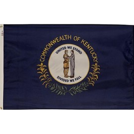 3x5 Foot (90x150 cm) State Polyester Indoor/Outdoor Flag; Vivid Color and Fade Proof - Canvas Header and Double Stitched (Kentucky)
