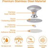 Morobor Stainless Steel Drawer Knobs, 4pcs Self-Stick Instant Cabinet Handle