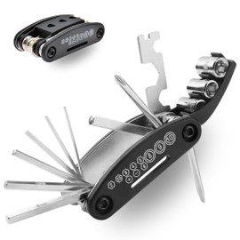 Six Peaks Cycling Multi Repair Tool, Compact, Pocket Size, 16 in 1 Bicycle Maintenance Kit with Spanners, Hex Keys, Screwdrivers, Durable, Portable & Essential for Cyclists