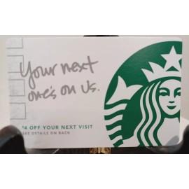 STARBUCKS CARD 2017 " YOUR NEXT ONE'S ON US" GREAT PRICE~ RECOVERY CARD~ NEW