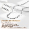 Bestyle Curb Chain Women's Men's Silver 925 Cuban Necklace Figaro
