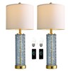 Oneach 27.75” Table Lamps Set of 2, Blue Modern Bedside