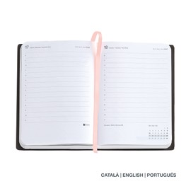 Miquelrius - Year Planner 2023 - Day Page - Journal Size 122 x 168 mm - Hard Cover - Stitched Binding - Catalan, English and Portuguese - Confetti