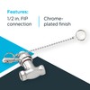 EZ-FLO Self-Closing Shower Valve, Chrome Plated, 10789