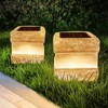 2 Pack Solar Rock Lights Outdoor - Solar Garden Decor Landscape Pathway Lights Waterproof with Warm LED Lights for Table Patio Yard Garden Walkway Decor(Brown)