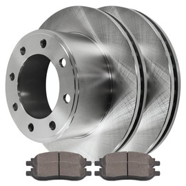 AutoShack Rear Brake Kit Rotors and Ceramic Pads Pair of 2 Driver and Passenger Side Replacement for 2005-2007 Ford F-250 Super Duty F-350 Super Duty 5.4L 6.0L 6.8L V8 4WD RWD CBO641431068CF-